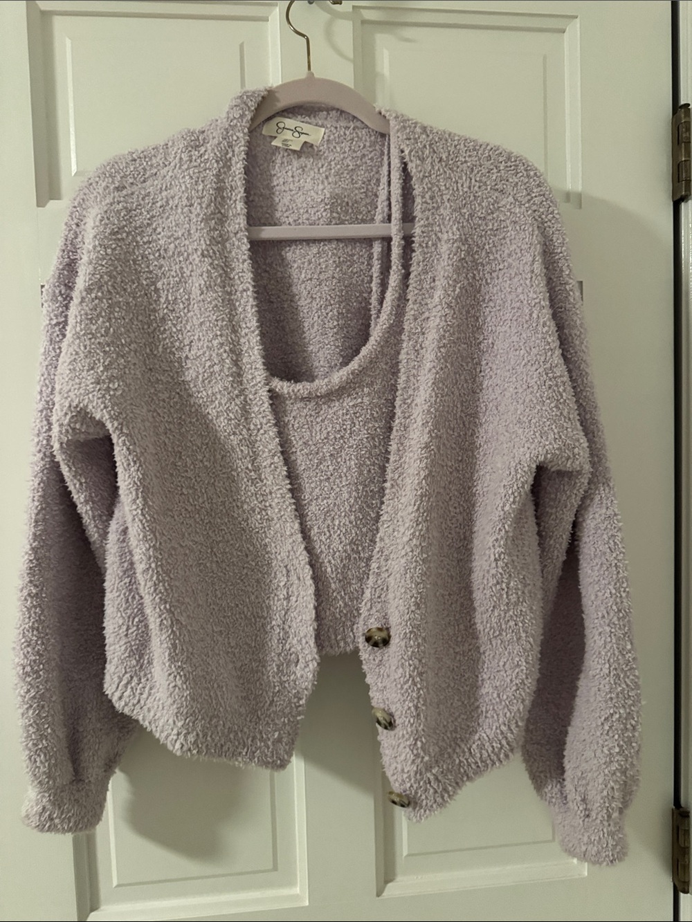Jessica Simpson Soft Lavender Cozy Knit Cardigan Set - Women's Sweater